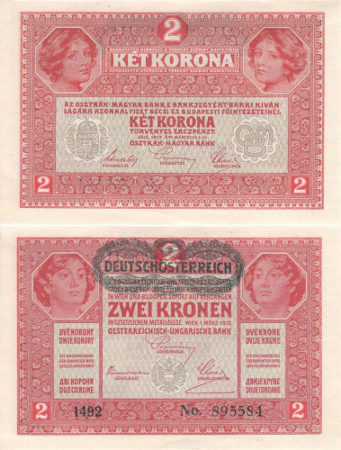 фото Австрия 2 кроны 1922 UNC