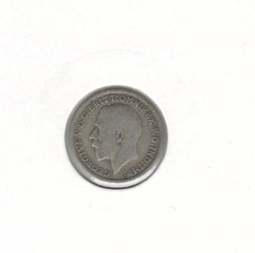 фото Великобритания 3 пенса 1922 Серебро F-VF (Ag 500, 1,41 грамма)