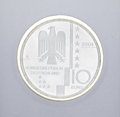 фото Германия 10 евро 2004 Серебро UNC Баухау. Дессау (Ag 925, 18 грамм)