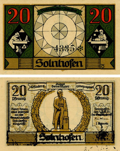 фото Германия Нотгельд  20 пфеннигов 1921  F-VF Зольнхофен