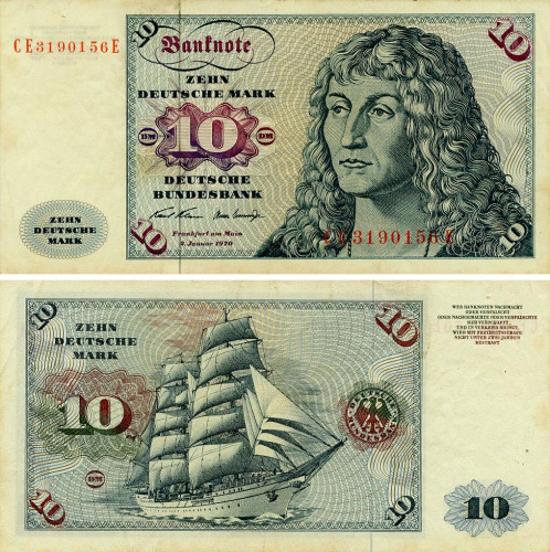 фото Германия 10 марок 1970 F-VF (P31a)