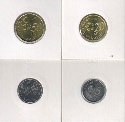фото Малайзия набор из 4 монет 2012 UNC
