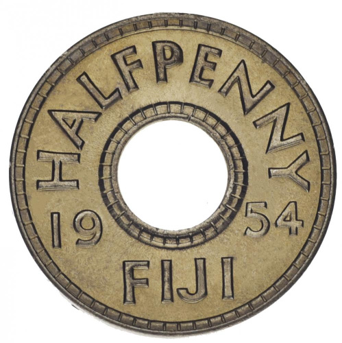 фото Фиджи 1/2 пенни 1954 VF-AU