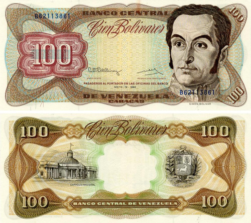 фото Венесуэла 100 боливар 1992 UNC (P66d)